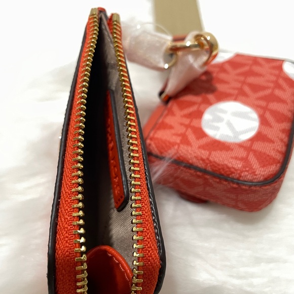 Michael Kors Logo dual pouch wristlet (Redclay) - Picture 4 of 5